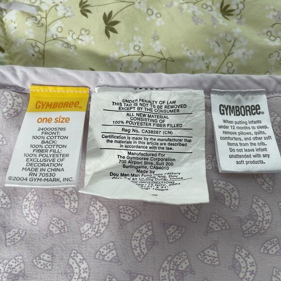 Gymboree Blanket Yellow Purple Fans Neutral Baby Crib Vtg 2004 Reversible HTF - Picture 6 of 10